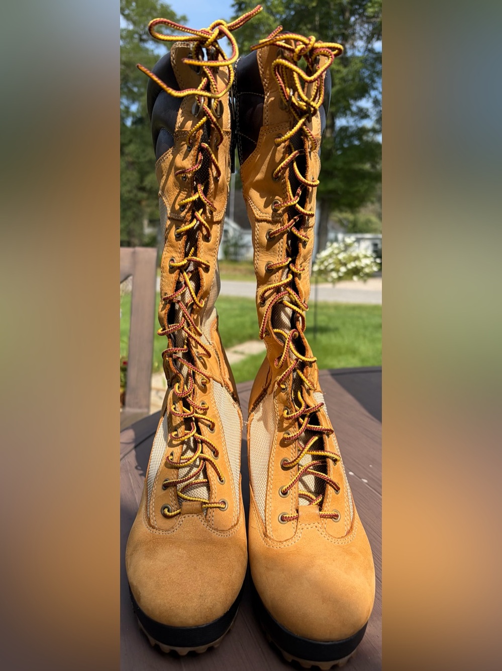 Rare Vintage Timberland Women's 14" Spring Point Lace-Up Wedge Boots size7 23617 - Picture 9 of 12